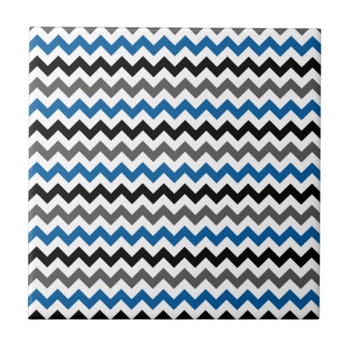 Chevron Pattern Background Blue Gray Black White Tile