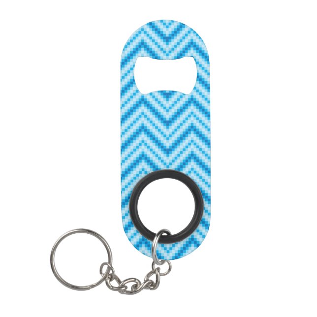 Chevron Pattern Background Keychain Bottle Opener (Front)