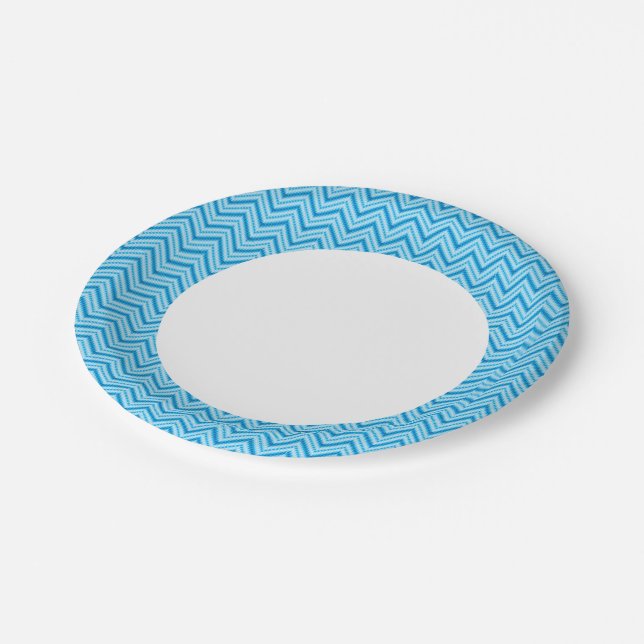 Chevron Pattern Background Paper Plates (Angled)