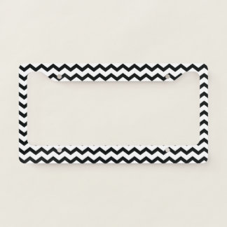 Chevron Pattern Black and White License Plate Frame