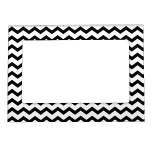 Chevron Pattern Black and White Magnetic Frame