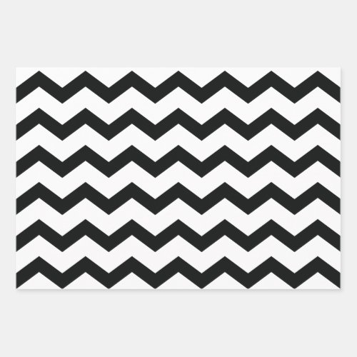 Chevron Pattern Black and White Wrapping Paper Sheets