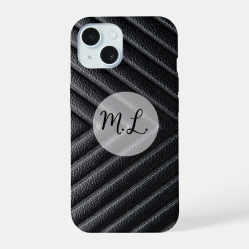 Chevron Pattern Black Leather Phone Case