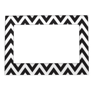 Chevron Pattern Black White Geometric Art Designs Magnetic Photo Frame