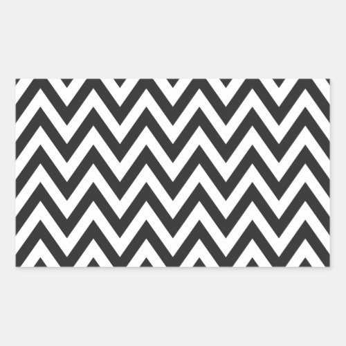 Chevron Pattern Black White Geometric Art Designs Rectangular Sticker