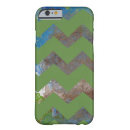 Chevron Pattern Bold Green with Blue and Brown Barely There iPhone 6 Case