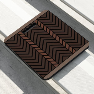 Chevron Pattern Brown Seat Cushion