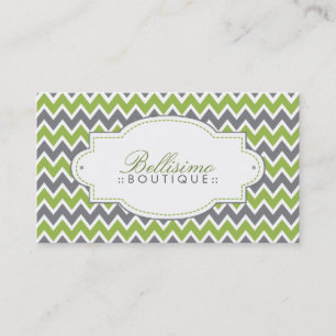 Chevron Pattern Business Card (apple/grey)