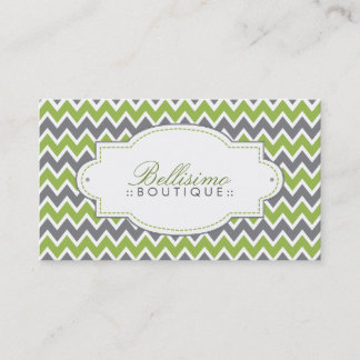 Chevron Pattern Business Card (apple/grey)