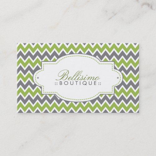 Chevron Pattern Business Card (apple/grey)
