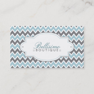 Chevron Pattern Business Card (blue/grey)