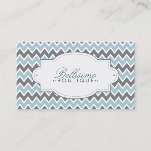 Chevron Pattern Business Card (blue/grey)