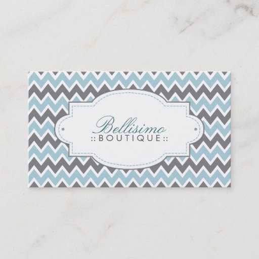 Customizable Chevron Pattern Business Card (blue/grey)