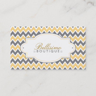 Chevron Pattern Business Card (lemon/grey)