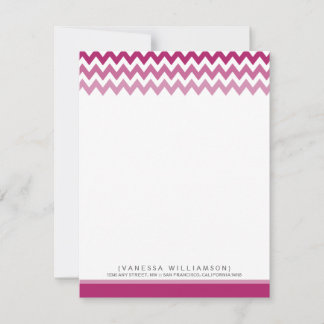 Chevron Pattern Custom Flat Note Cards (violet)
