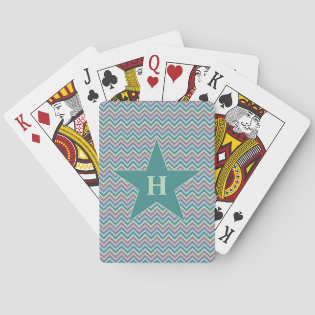 Chevron Pattern custom playing cards (Back)