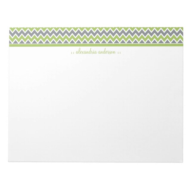 Chevron Pattern Custom Trendy Notepad (apple) (Front)