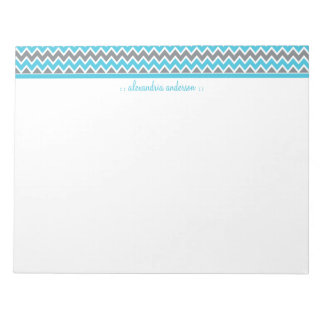 Chevron Pattern Custom Trendy Notepad (aqua)