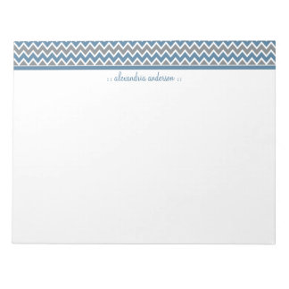 Chevron Pattern Custom Trendy Notepad (blue)
