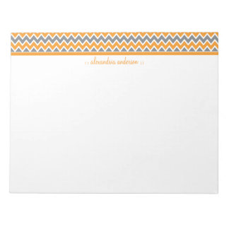Chevron Pattern Custom Trendy Notepad (orange)