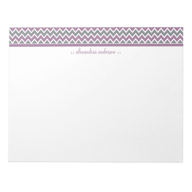 Chevron Pattern Custom Trendy Notepad (purple) (Front)