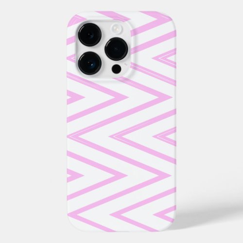 Chevron Pattern Design in Pink and White Case_Mate iPhone 14 Pro Case