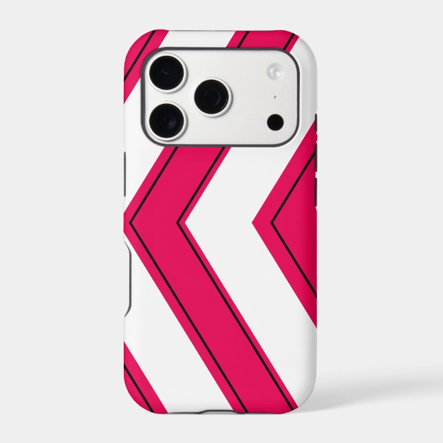 Chevron Pattern Design in Red and White Case-Mate iPhone Case (Back)