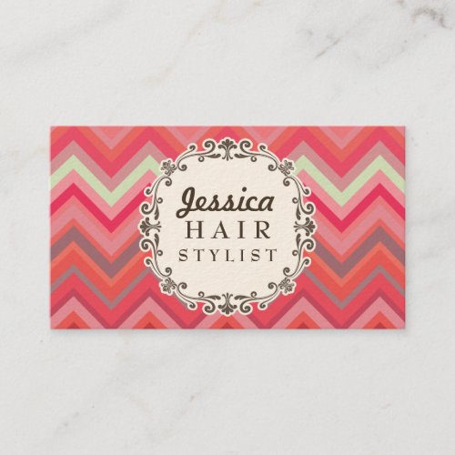 Chevron Pattern Hair Stylist Appointment Cards Business Card