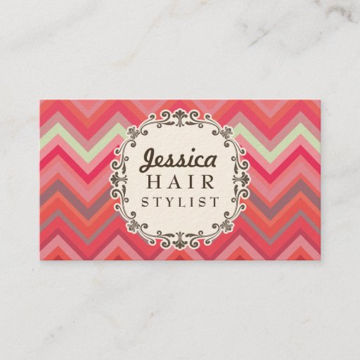 Customizable Chevron Pattern Hair Stylist Appointment Cards Business Card