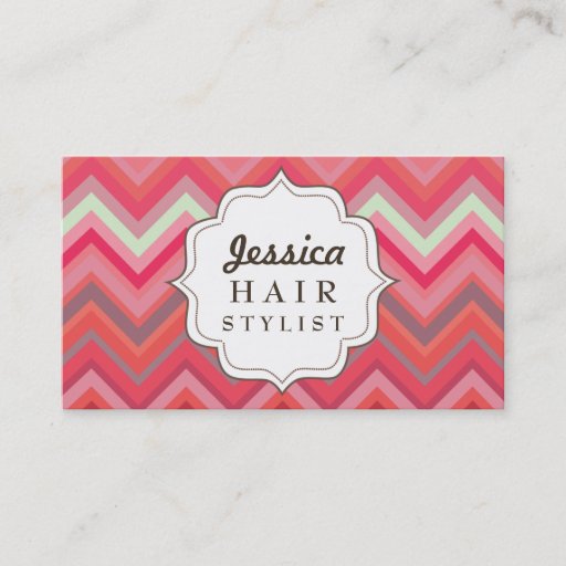 Customizable Chevron Pattern Hair Stylist Appointment Cards Business Card Templates