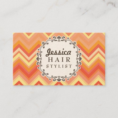 Chevron Pattern Hair Stylist Appointment Cards Business Cards