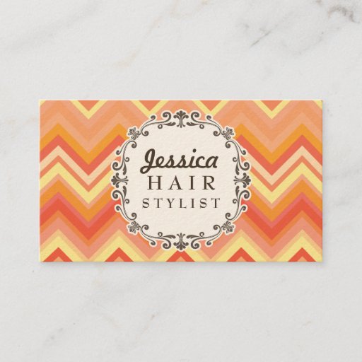 Customizable Chevron Pattern Hair Stylist Appointment Cards Business Cards
