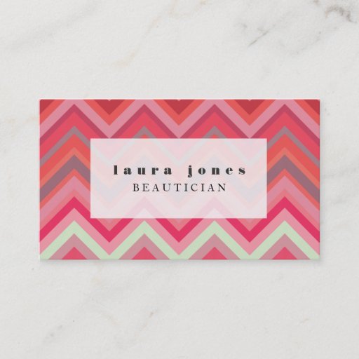 Customizable Chevron Pattern Hair Stylist Fashion Template Business Cards