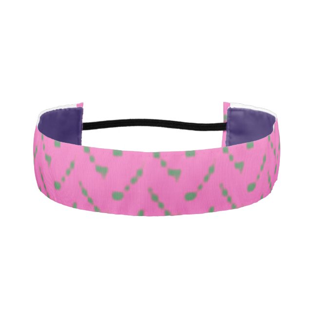 Chevron pattern Headband-Pink/Green design Athletic Headband (Front)