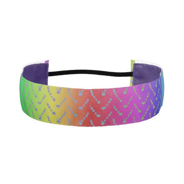 Chevron pattern Headband-Rainbow design Athletic Headband (Front)