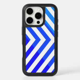 Chevron Pattern in Blue and White iPhone 16 Pro Case