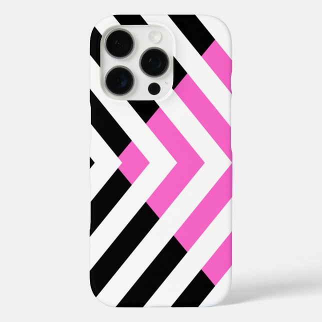 Chevron Pattern in Pink and Black Case-Mate iPhone Case (Back)