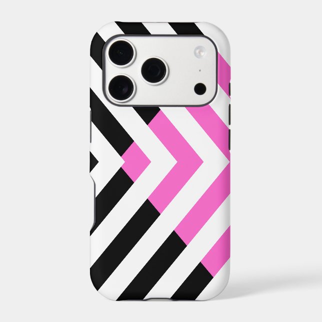 Chevron Pattern in Pink and Black Case-Mate iPhone Case (Back)