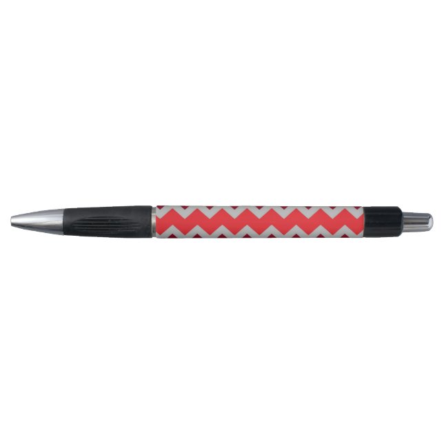 Chevron pattern in shades of red pen (Front)