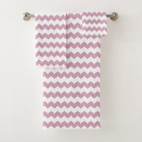Chevron Pattern Lilac  Bath Towel Set