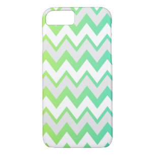 Chevron pattern lime green teal aqua ombre elegant iPhone 8/7 case