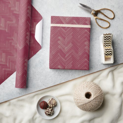 Chevron Pattern Luxurious Red Wrapping Paper