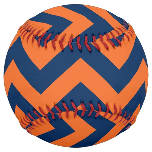 Chevron Pattern Navy Blue  Orange Softball