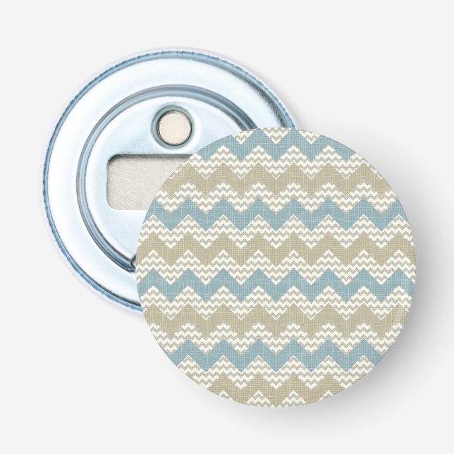 Chevron pattern on linen texture bottle opener (Front)