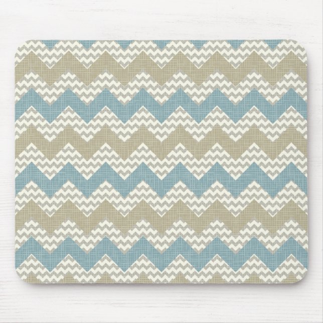 Chevron pattern on linen texture mouse pad (Front)
