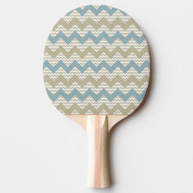 Chevron pattern on linen texture ping pong paddle (Front)
