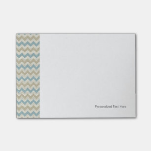 Chevron pattern on linen texture post-it notes