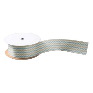 Chevron pattern on linen texture satin ribbon