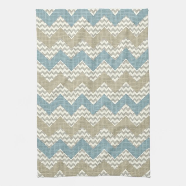 Chevron pattern on linen texture towel (Vertical)