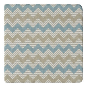 Chevron pattern on linen texture trivet